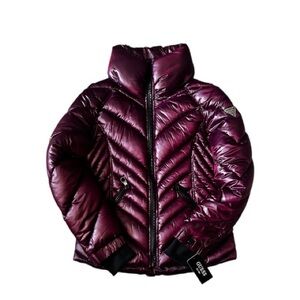 Guess Kids' Metallic Burgundy Puffer Jacket